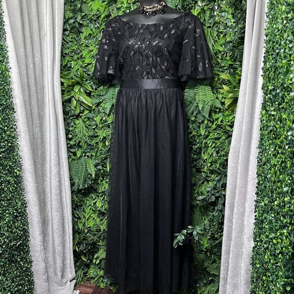 ELEGANT‎ Dress Women 4XL Black Tulle Gown Layered Formal Evening Wedding 2542 - Picture 1 of 9